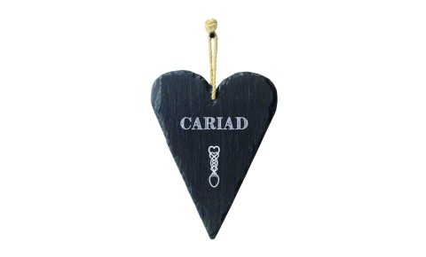 Cariad Large Welsh Slate Heart 